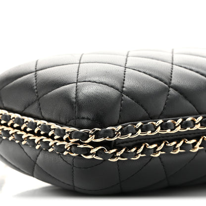 Chanel Lambskin Quilted Chain Around Clutch Black 9 of 10