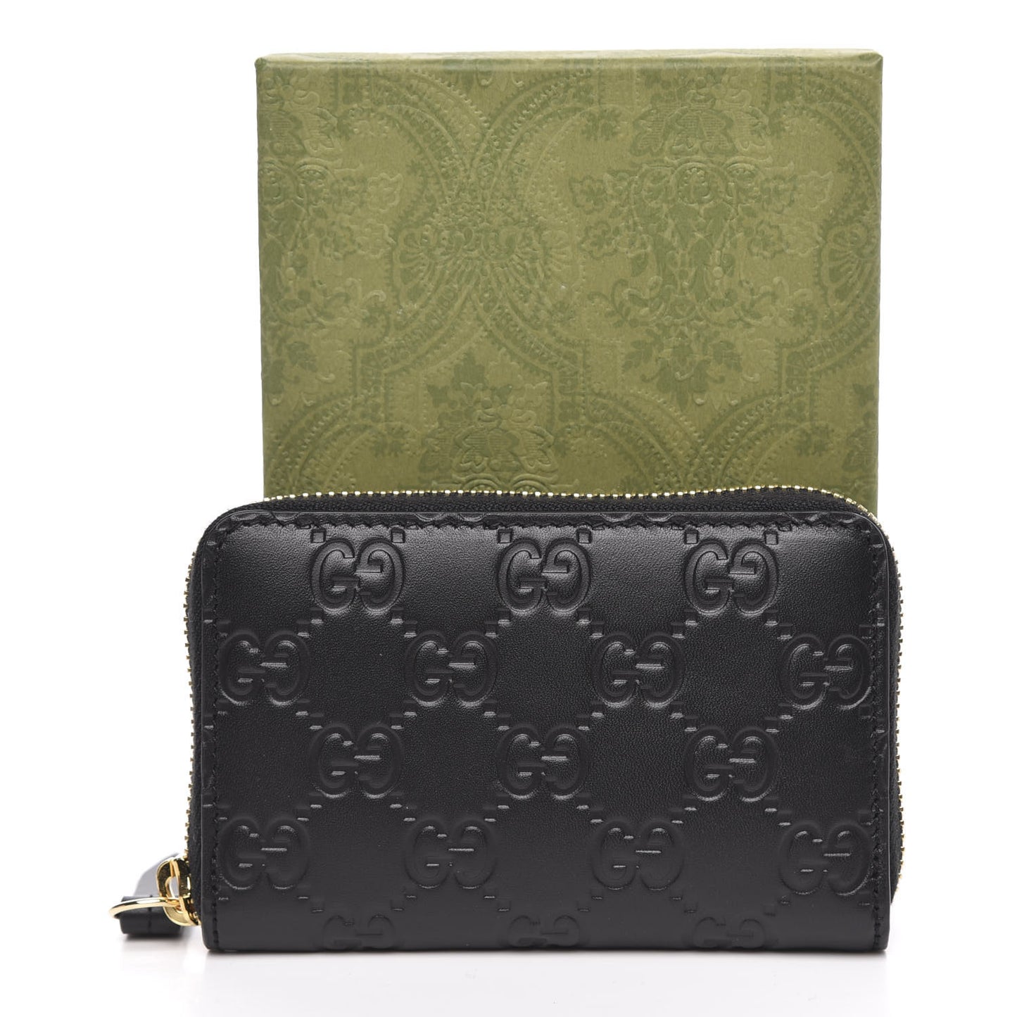 Guccissima Zip Around Card Case Black