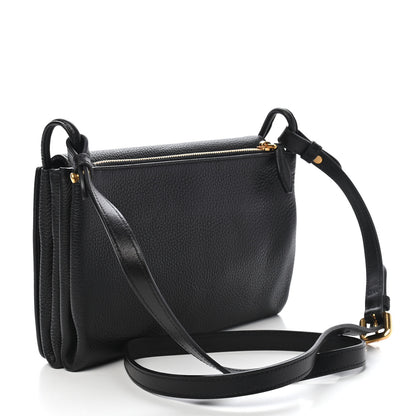 Prada Vitello Daino Crossbody Flap Black 2 of 10