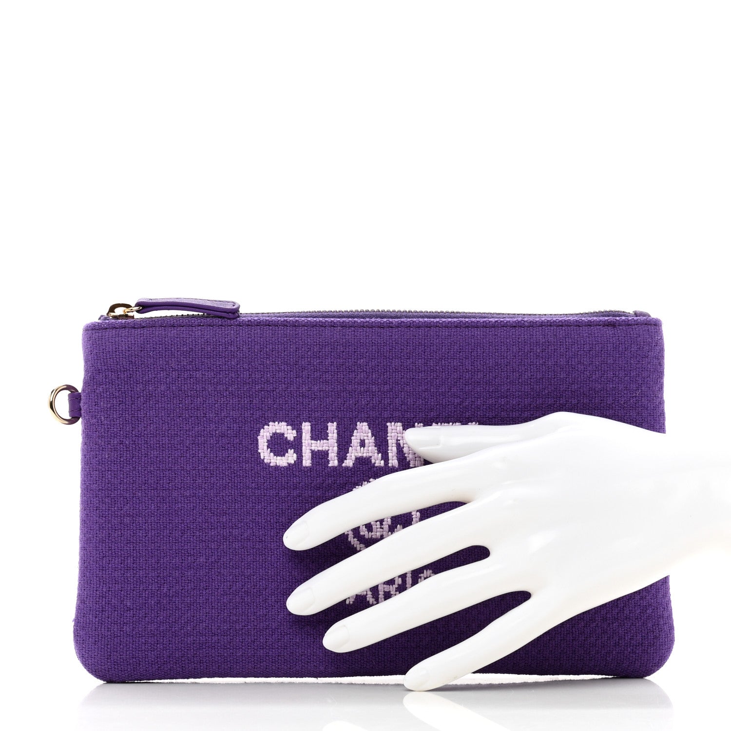 Chanel Mixed Fibers Small Deauville Pouch Purple 2 of 5