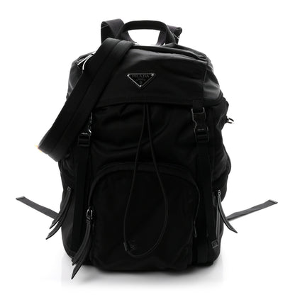 Prada Re-Nylon Saffiano Logo Double Buckle Backpack Black 1 of 9