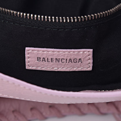 Balenciaga Agneau Classic Silver Hardware Mini City Logo Strap Pale Rose Black 6 of 10
