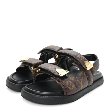 Louis Vuitton Monogram LV Sunset Comfort Flat Sandals 36 Cacao Brown 4 of 10