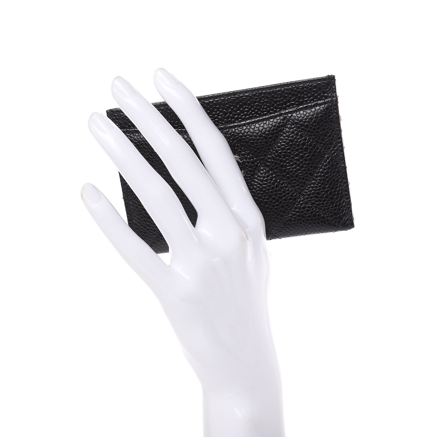 Caviar Quilted Card Holder Black