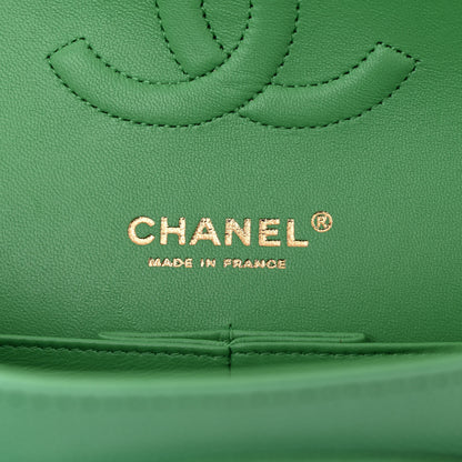 Chanel Caviar Quilted Medium Double Flap Green 6 of 10