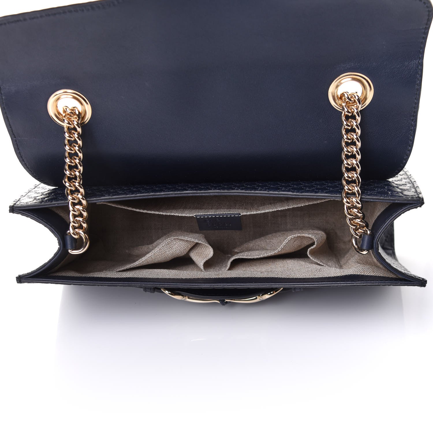 Gucci Soft Microguccissima Medium Emily Chain Shoulder Bag Blue 5 of 11