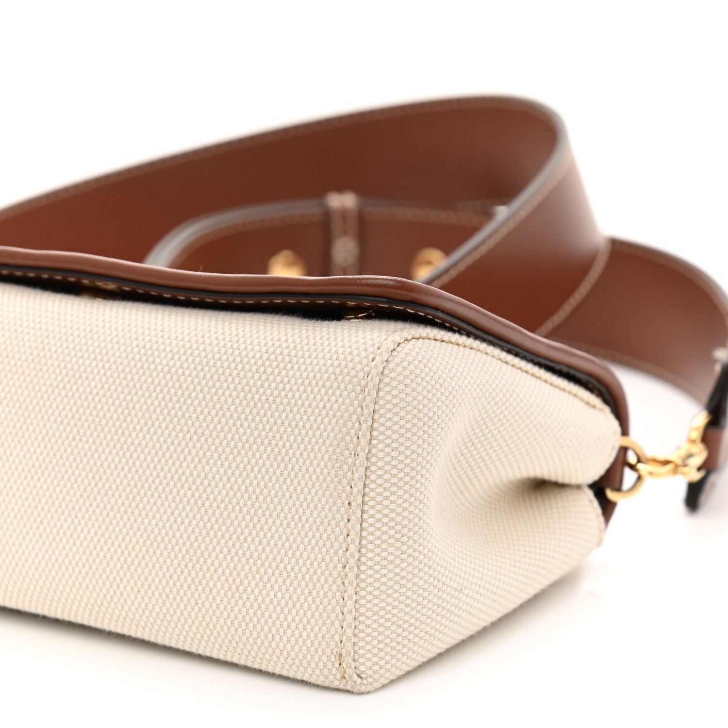 Burberry Cotton Canvas Horseferry Print Small Crossbody Bag White Tan 9 of 9