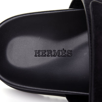 Hermes Suede Goatskin Womens Chypre Sandals 36 Black 9 of 11