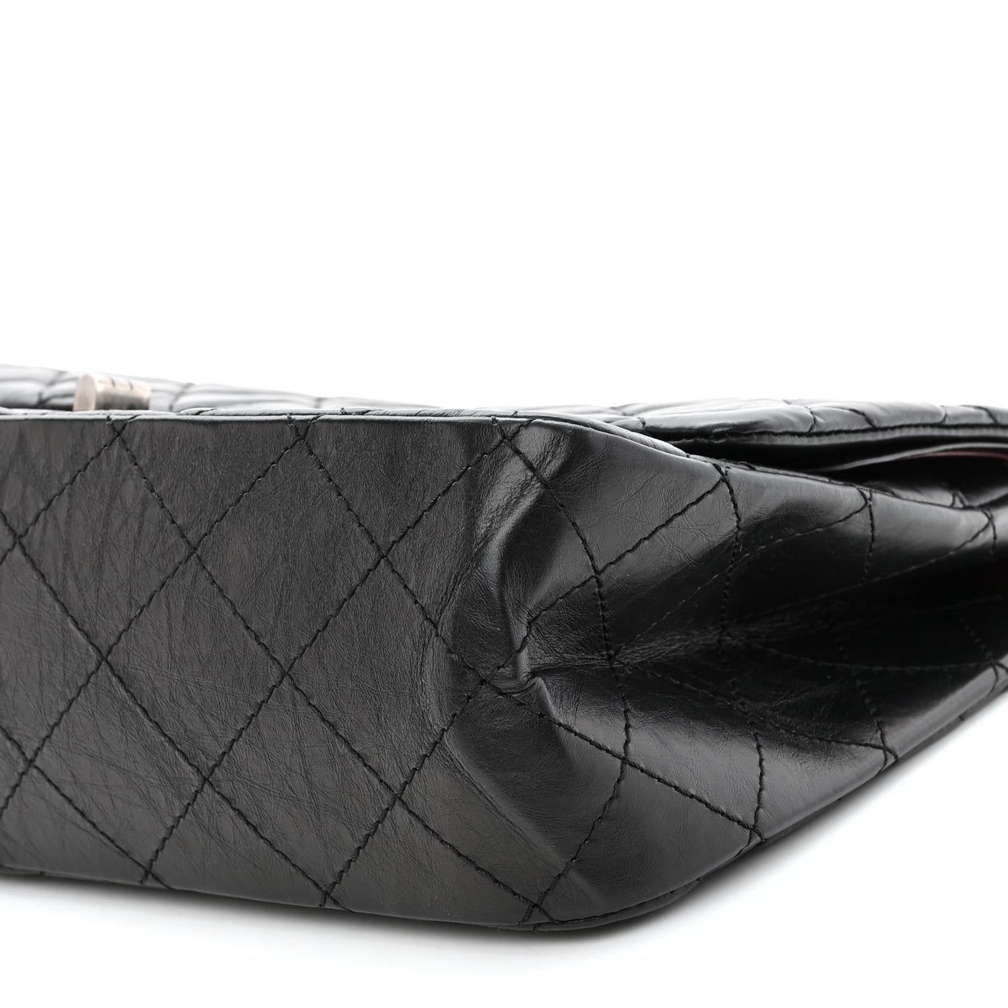 Aged Calfskin Quilted 2.55 Reissue 227 Flap Black