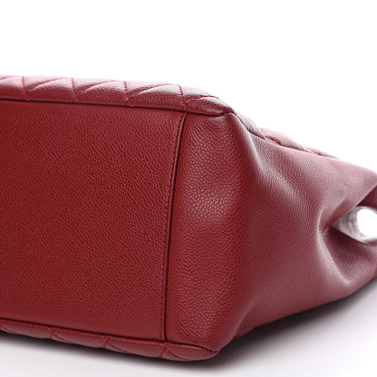 Chanel Caviar Quilted Grand Shopping Tote GST Dark Red 9 of 13