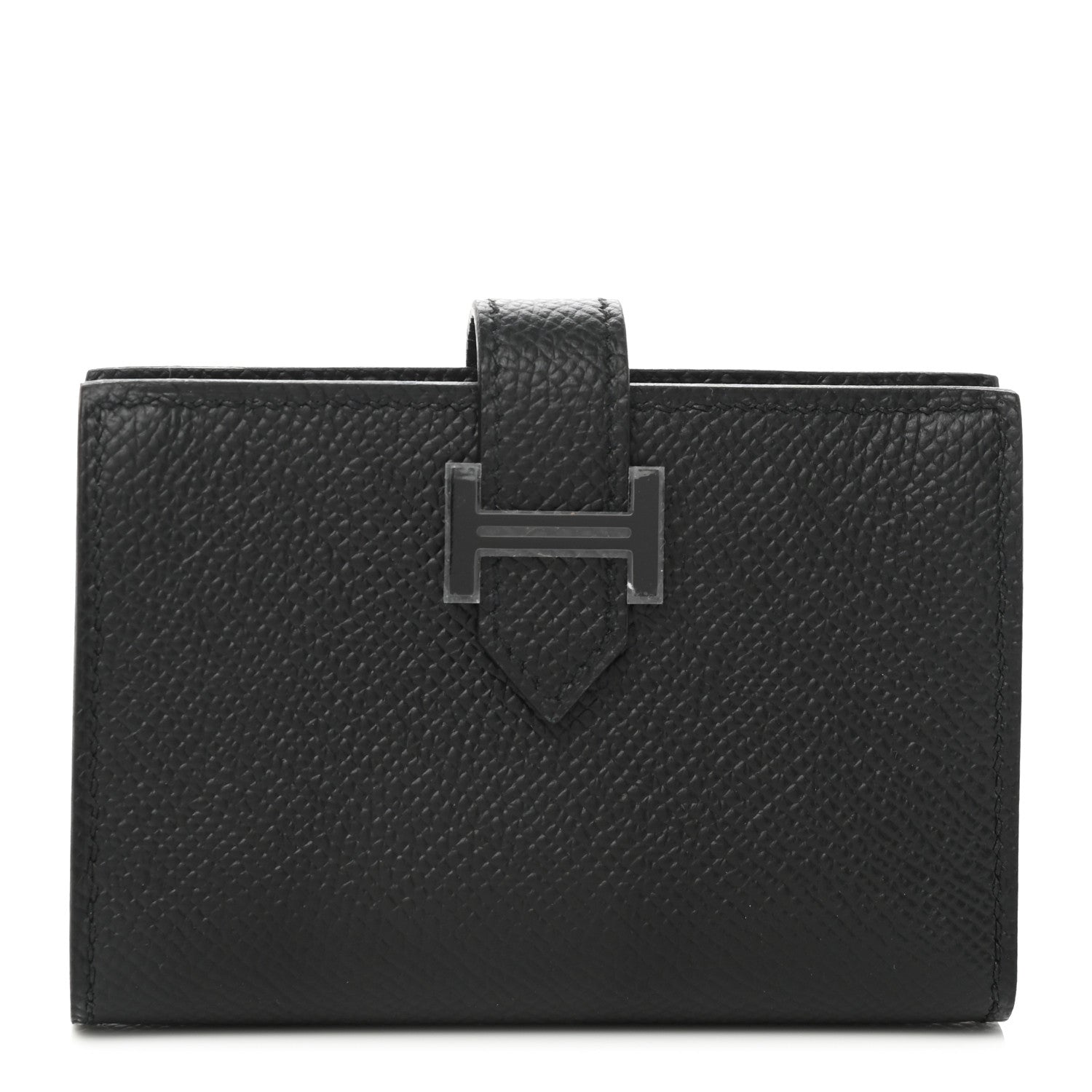Hermes Epsom Monochrome Bearn Card Holder Wallet Black 1 of 8