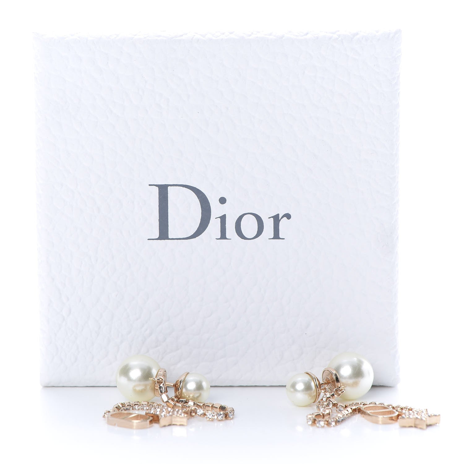 Christian Dior Pearl Crystal Tribales Dangle Chain Earrings Gold 5 of 5
