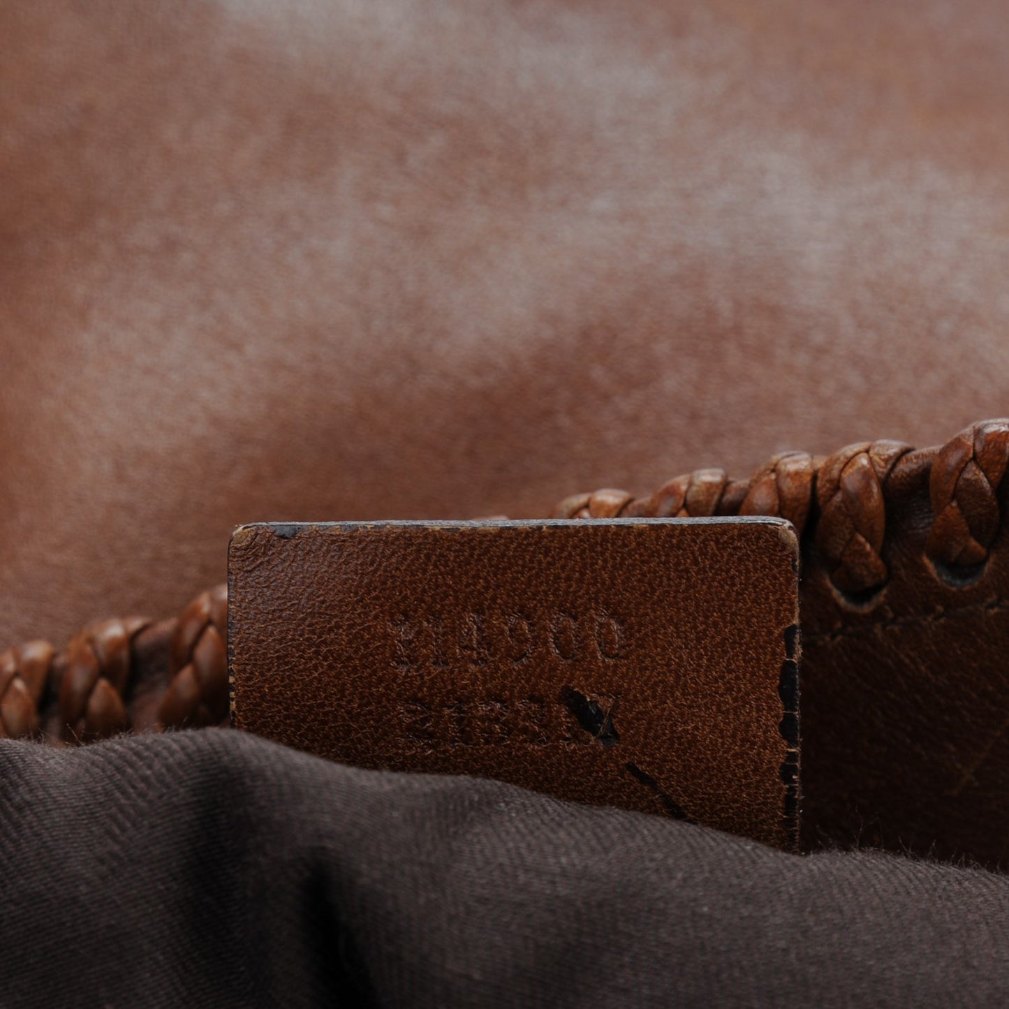 Calfskin Large Horsebit Chain Hobo Brown