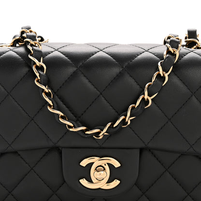 Chanel Lambskin Quilted Mini Rectangular Flap Black 8 of 12