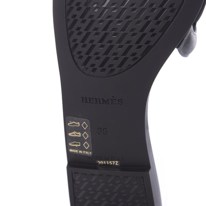 Hermes Rubber Aloha Sandals 38 Black 7 of 9