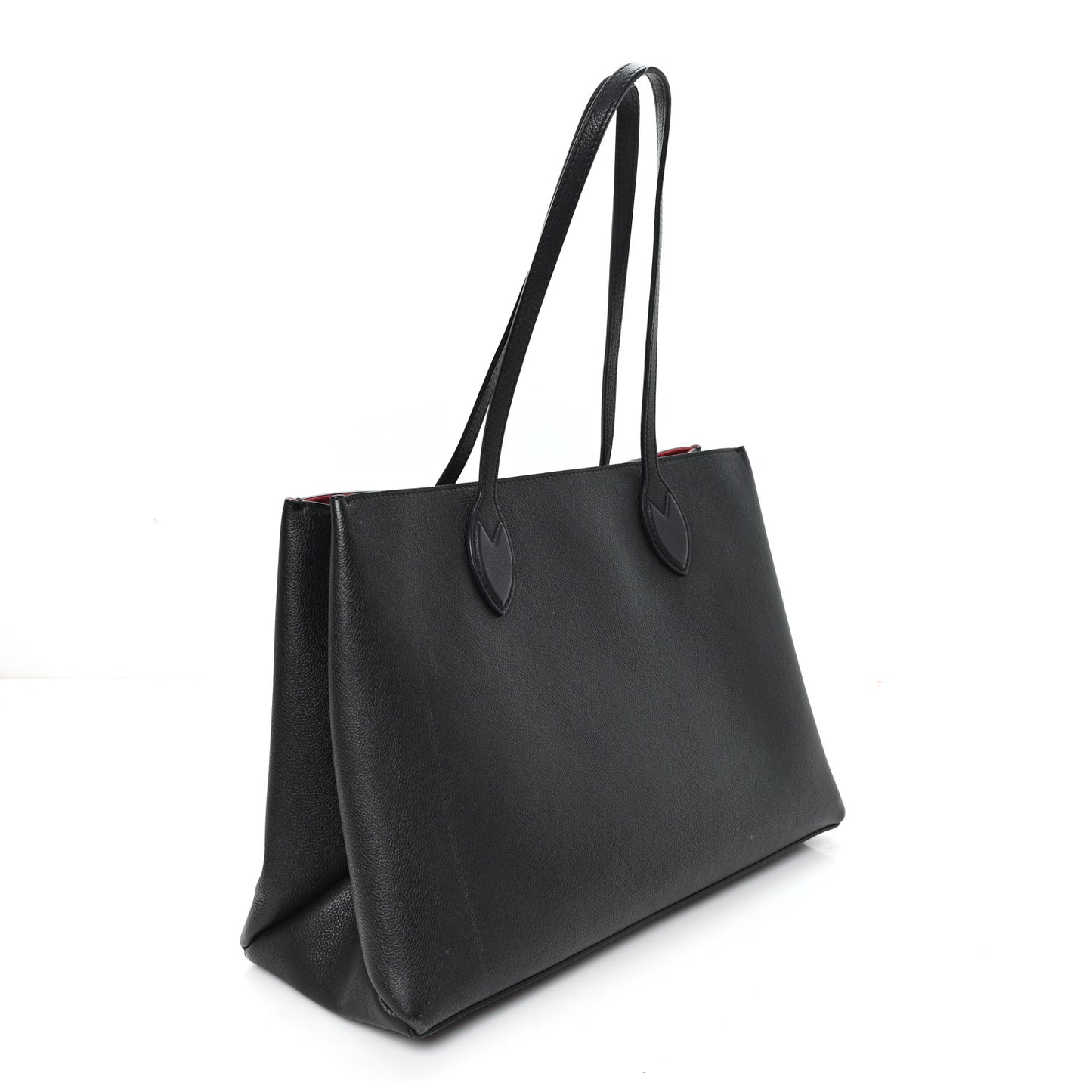 Grained Calfskin Lockme Shopper Black
