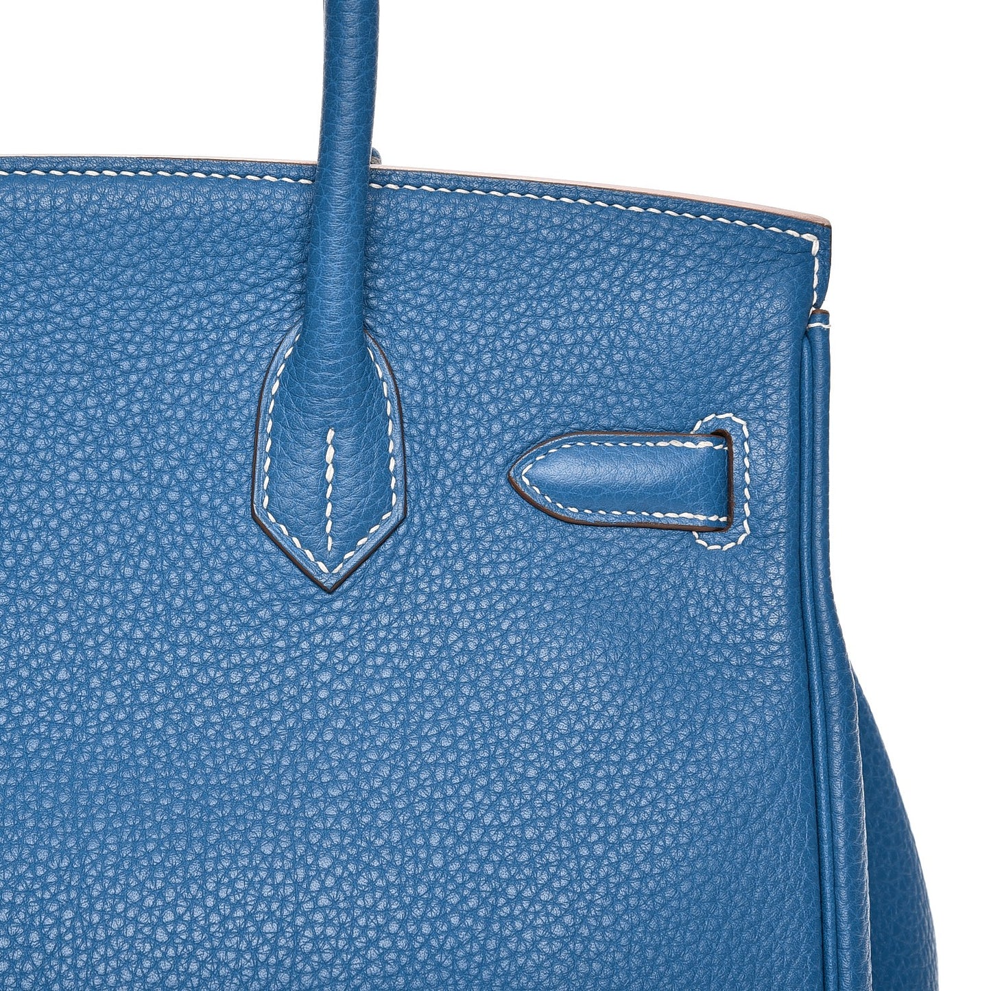 Taurillon Clemence Bi-Color Birkin 30 Mykonos White