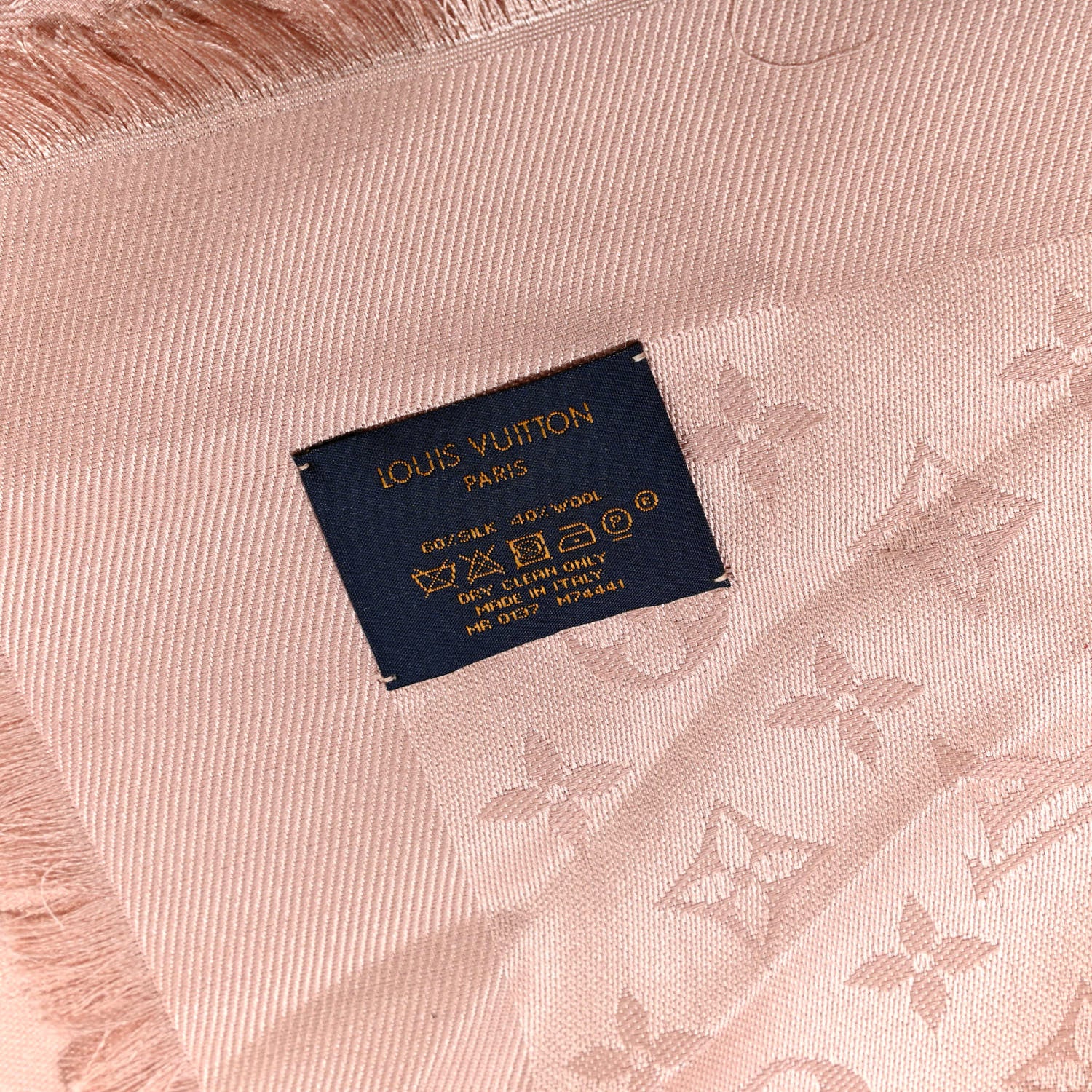 Louis Vuitton Silk Wool Monogram Shawl Natural 3 of 3