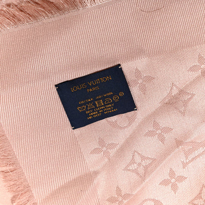 Louis Vuitton Silk Wool Monogram Shawl Natural 3 of 3