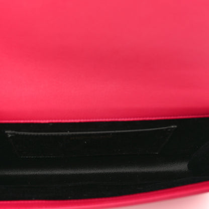 Saint Laurent Calfskin Monogram Large Belle De Jour Clutch Lipstick Fuchsia 5 of 9