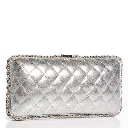 Chanel Metallic Lambskin Small Chain Around Clutch Silver 3 of 7