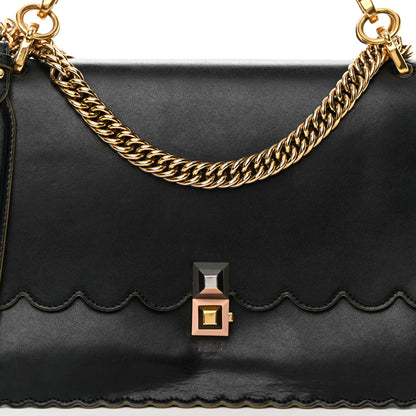 Fendi Vitello Liberty Scalloped Studded Kan I Shoulder Bag Black 8 of 18
