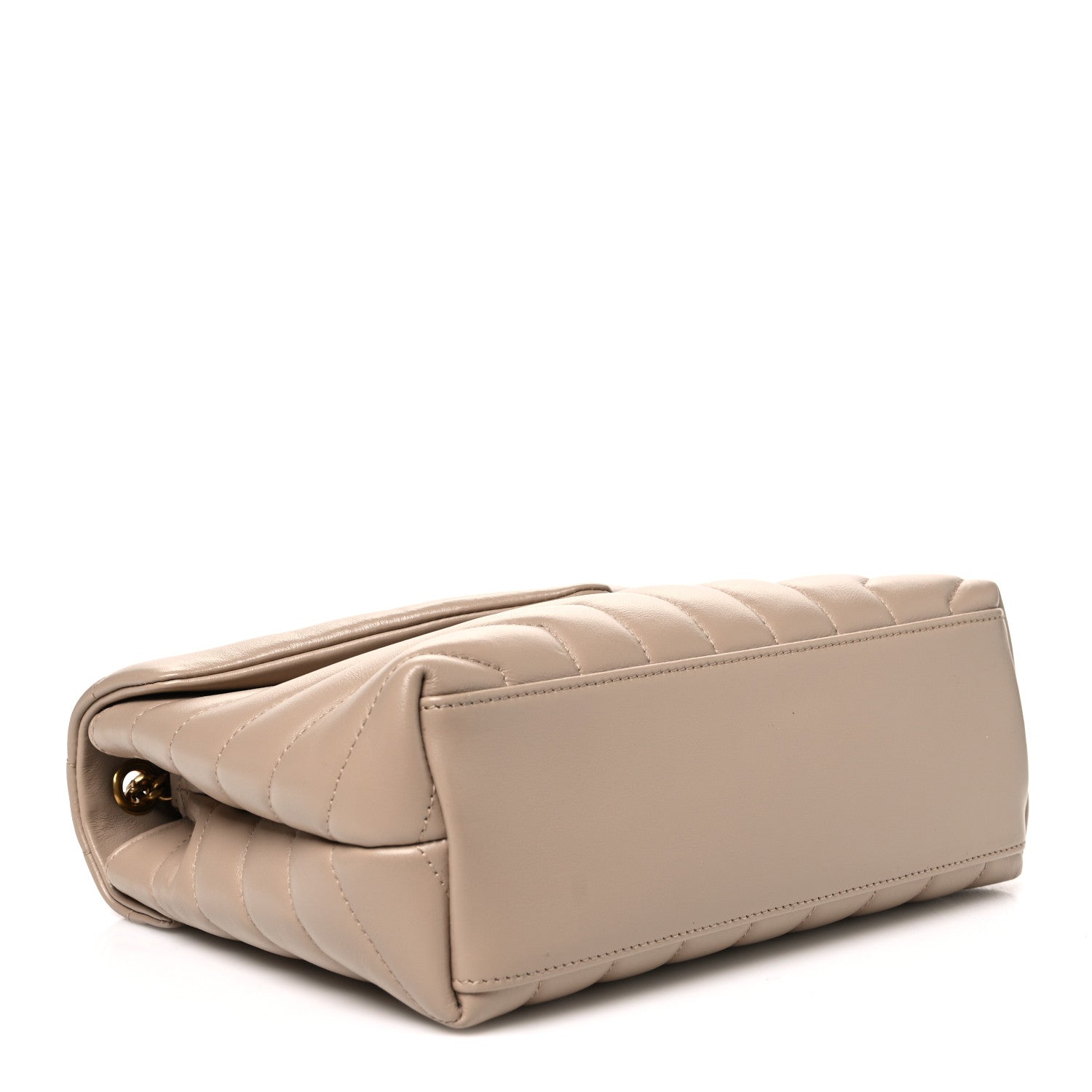 Saint Laurent Calfskin Y Quilted Monogram Small Loulou Chain Satchel Dark Beige 4 of 11