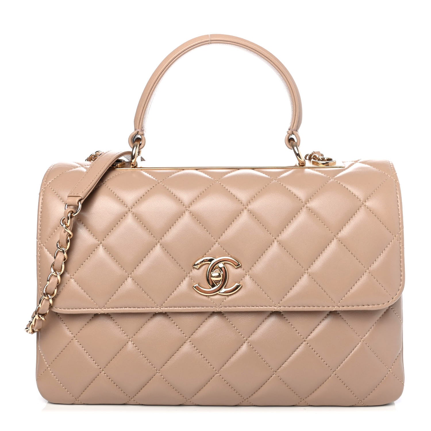 Chanel Lambskin Quilted Medium Trendy CC Flap Dual Handle Bag Beige 1 of 4