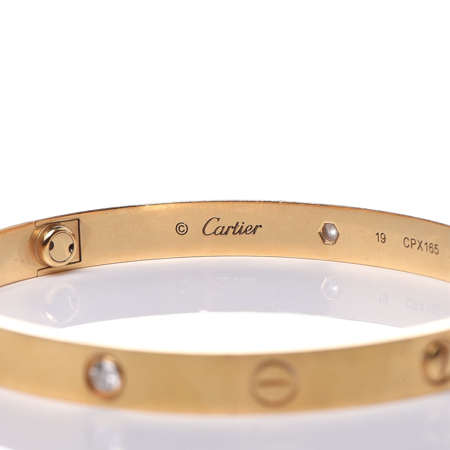 18K Yellow Gold 4 Diamond LOVE Bracelet 19