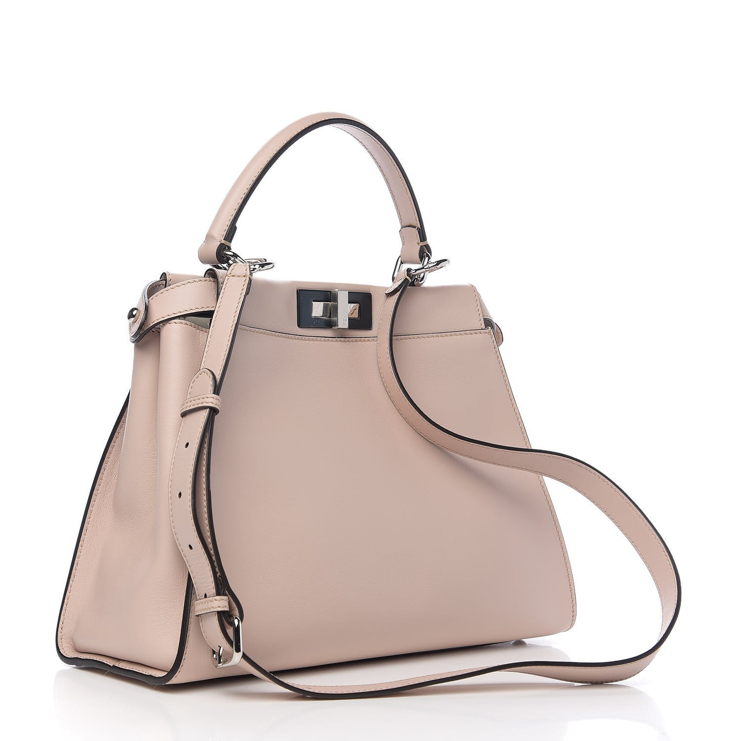 Vitello Seta Shiny Nappa Medium Peekaboo Iconic Satchel Soap Opale