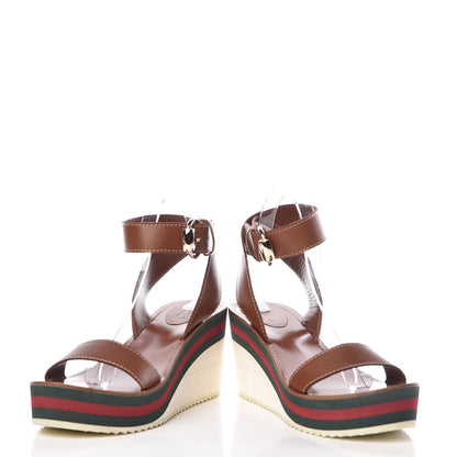 Gucci Calfskin Rubber Web Lifford Sandals 7 Cuir 5 of 16