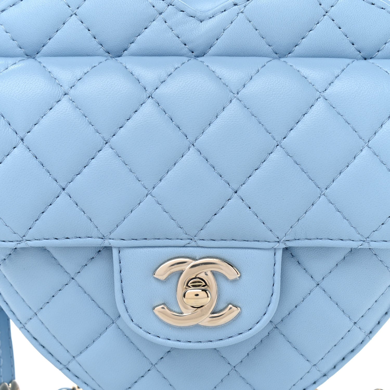 Chanel Lambskin Quilted CC In Love Heart Bag Light Blue 9 of 12
