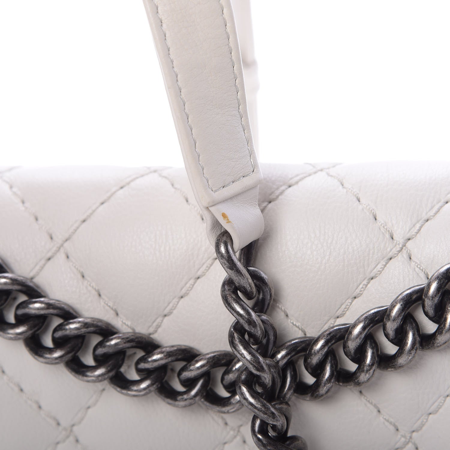 Chanel Calfskin Double Stitch Medium Boy Flap White 16 of 17