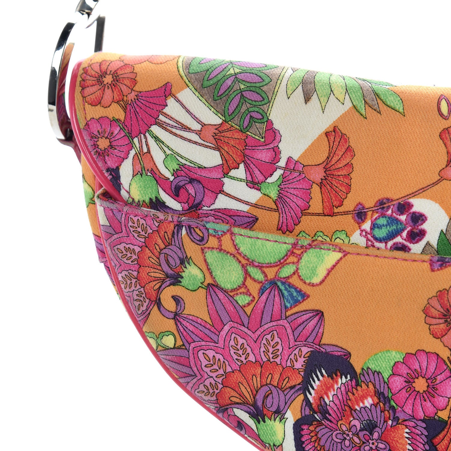 Christian Dior Canvas Floral Saddle Bag Multicolor 12 of 13