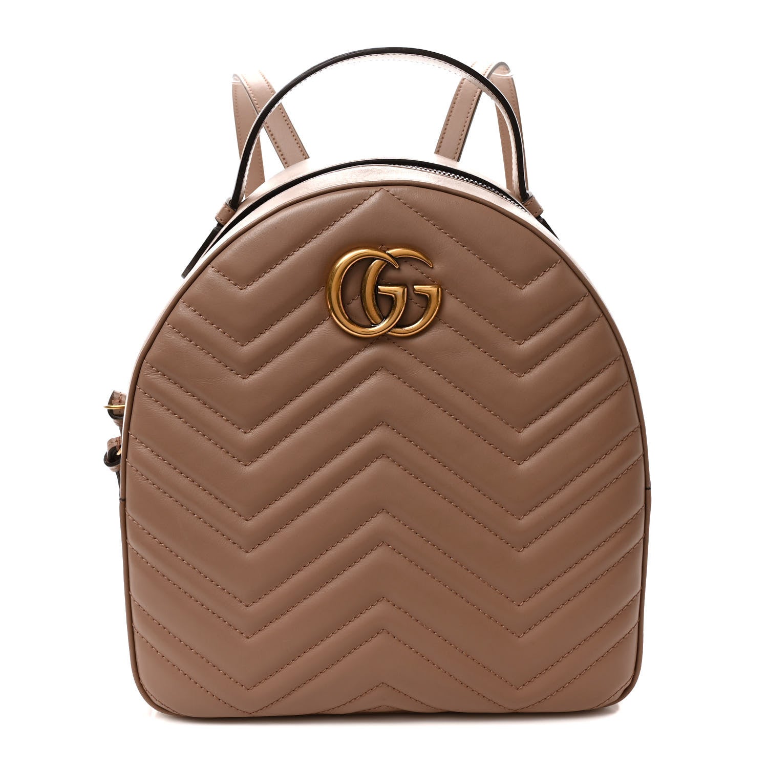 Gucci Calfskin Matelasse GG Marmont Dome Backpack Porcelain Rose 1 of 9