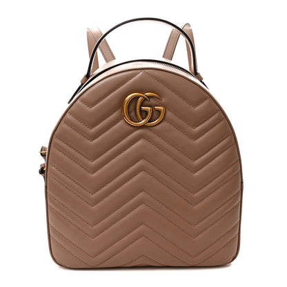 Gucci Calfskin Matelasse GG Marmont Dome Backpack Porcelain Rose 1 of 9