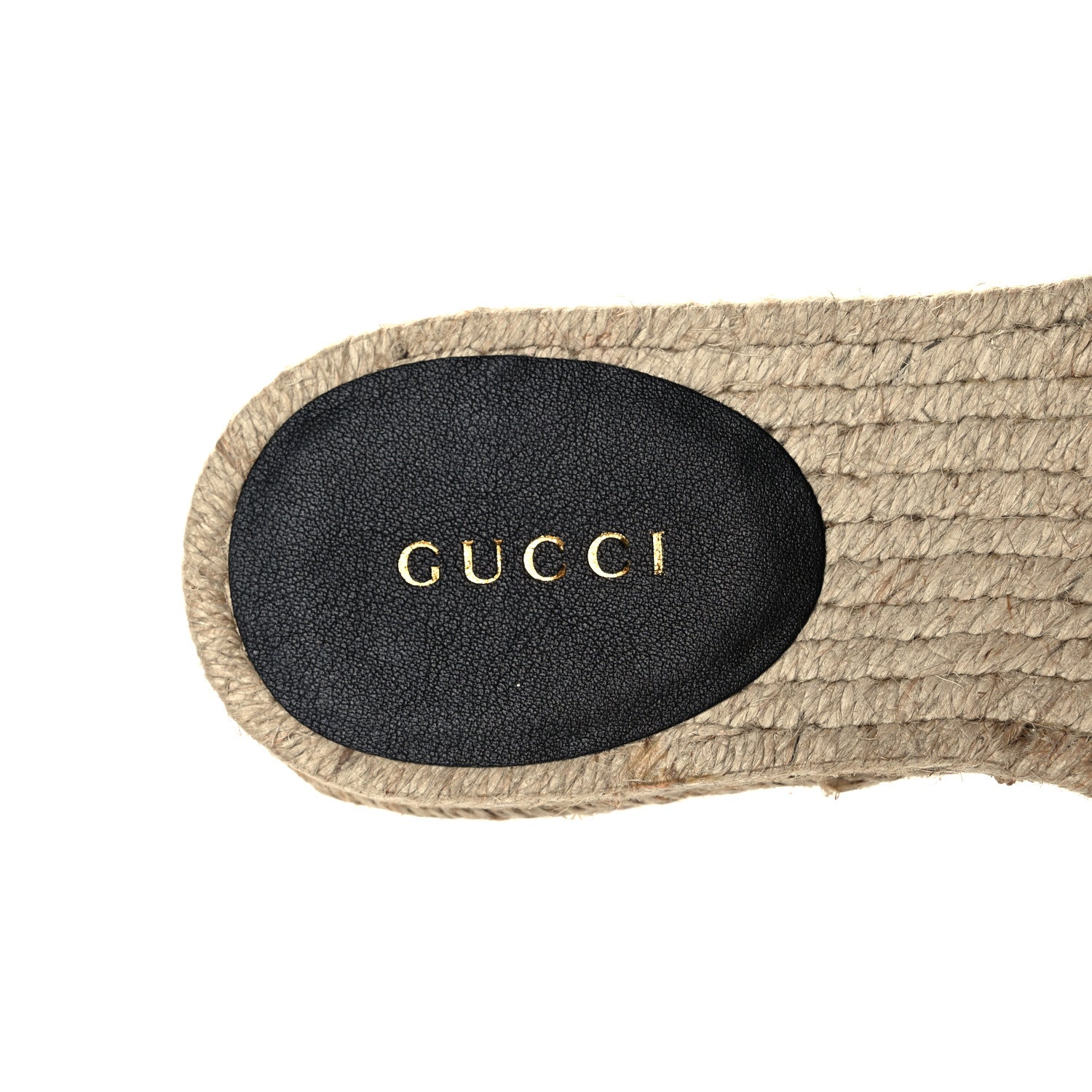 Gucci Monogram Matelasse Diagonal GG Marmont Platform Espadrille Slide Sandals 35.5 Beige Ebony Black 7 of 9