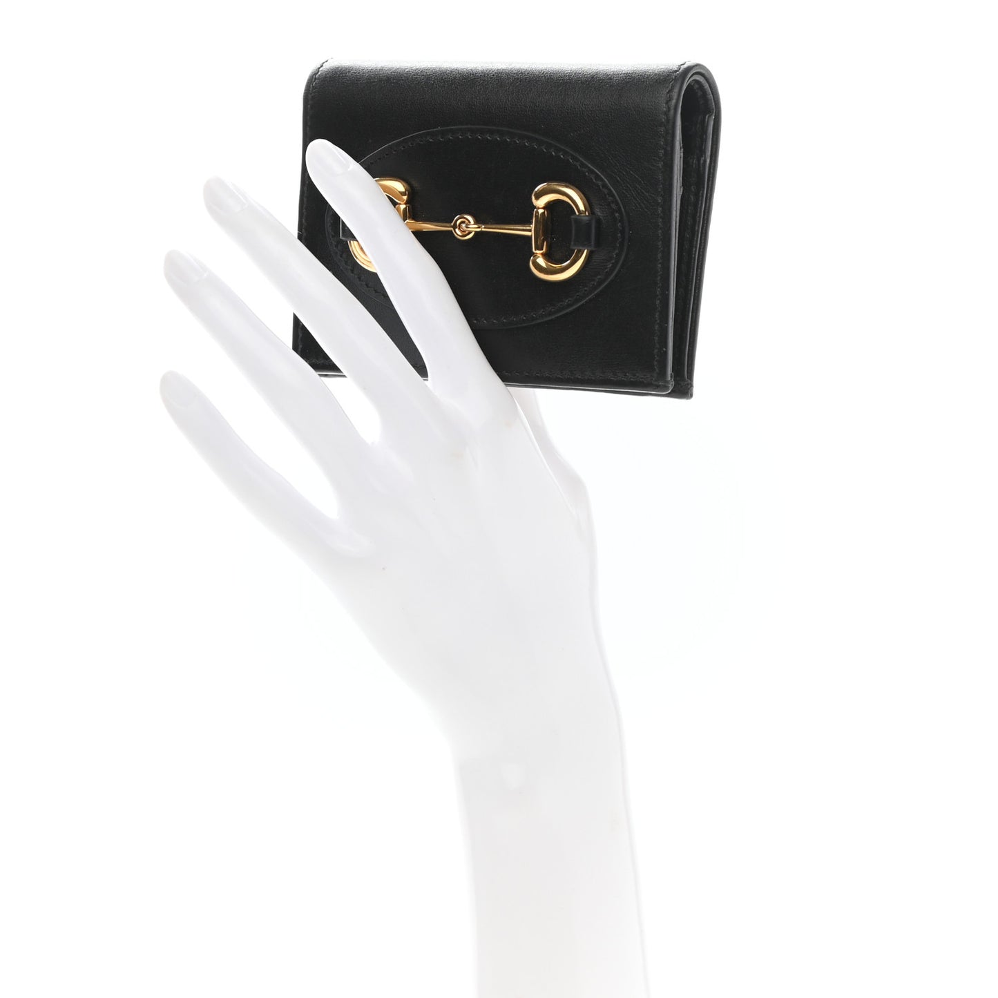 Boarded Plutone Calfskin Horsebit 1955 Card Case Wallet Black