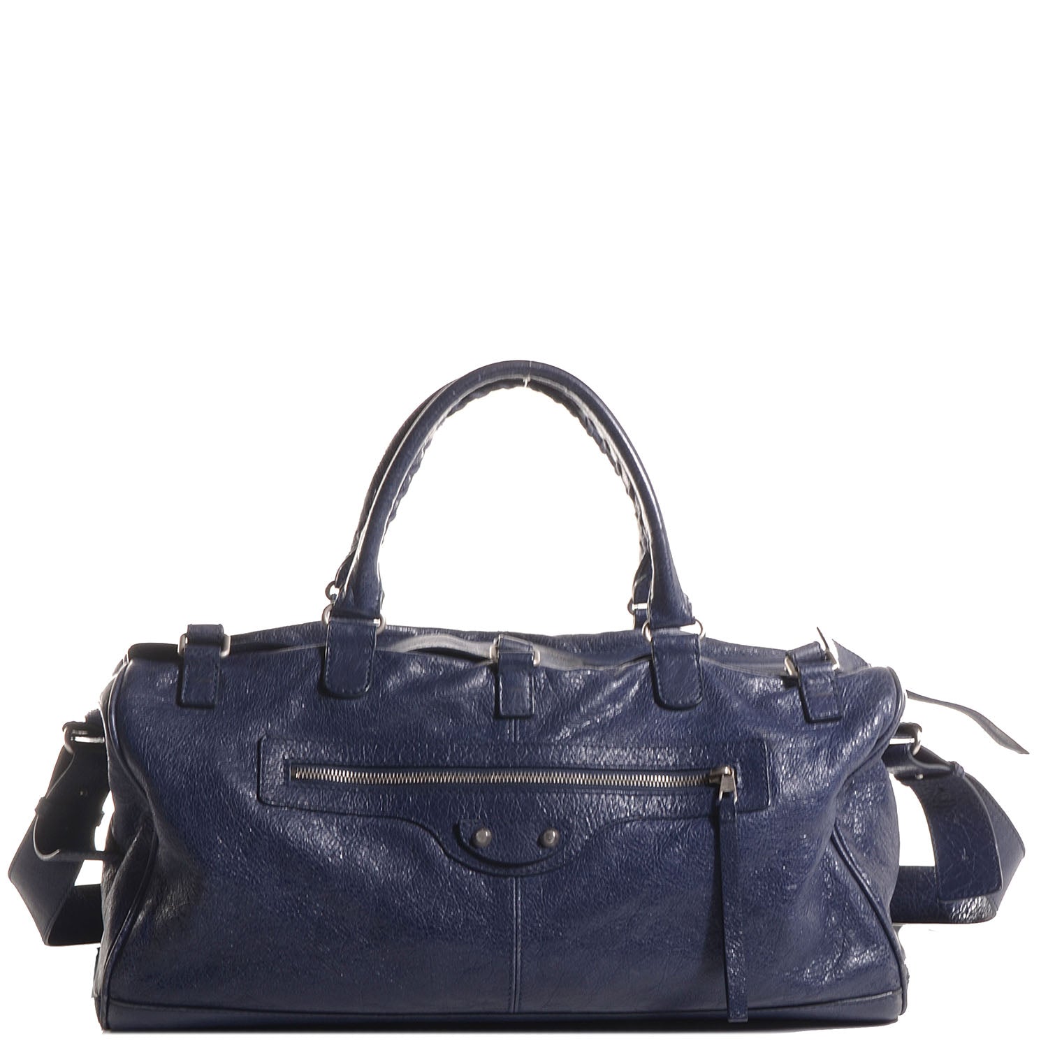 Balenciaga Agneau Classic Hardware Small Squash Duffel Bag Bleu Nuit 1 of 10
