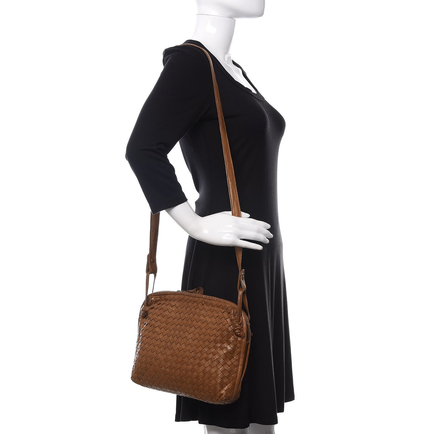 Nappa Intrecciato Nodini Crossbody Messenger Noce