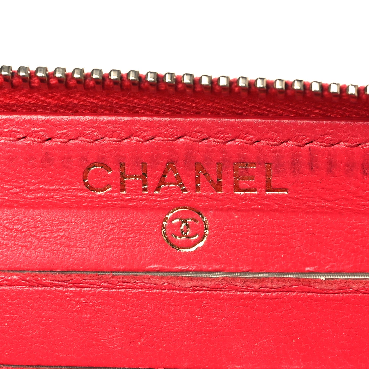 Chanel Lambskin Quilted Medium Zip Around Wallet Light Red 6 of 12
