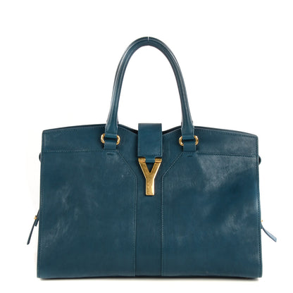 Saint Laurent Sheepskin Medium Cabas ChYc Peacock Blue 1 of 8