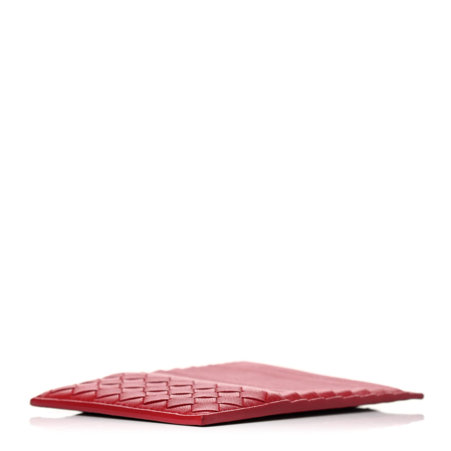 Nappa Intrecciato Card Case Red