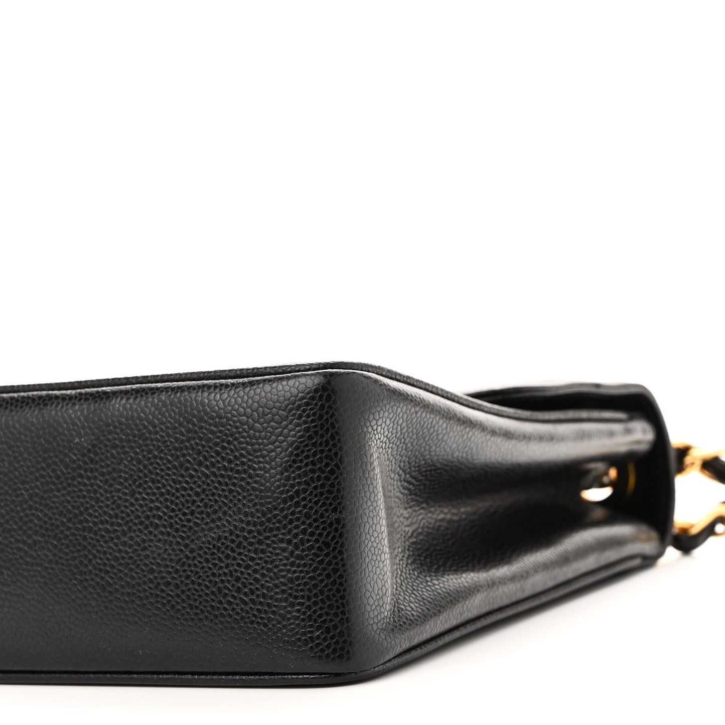 Caviar Vertical Quilted Jumbo Single Flap Black