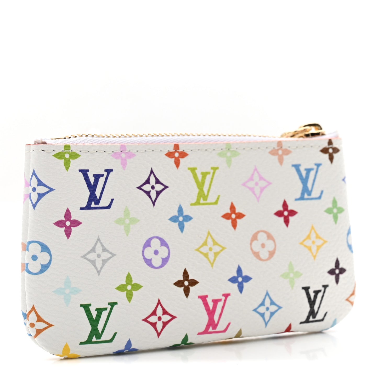 LV X TM Monogram Multicolor Key Pouch White