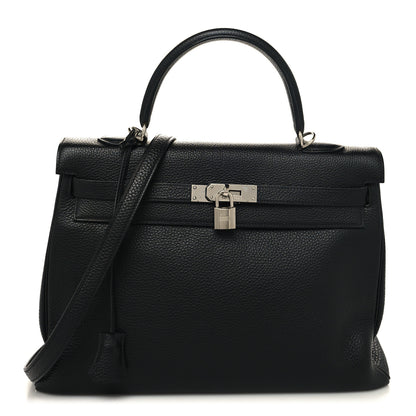 Hermes Taurillon Clemence Kelly Retourne 35 Black 1 of 11
