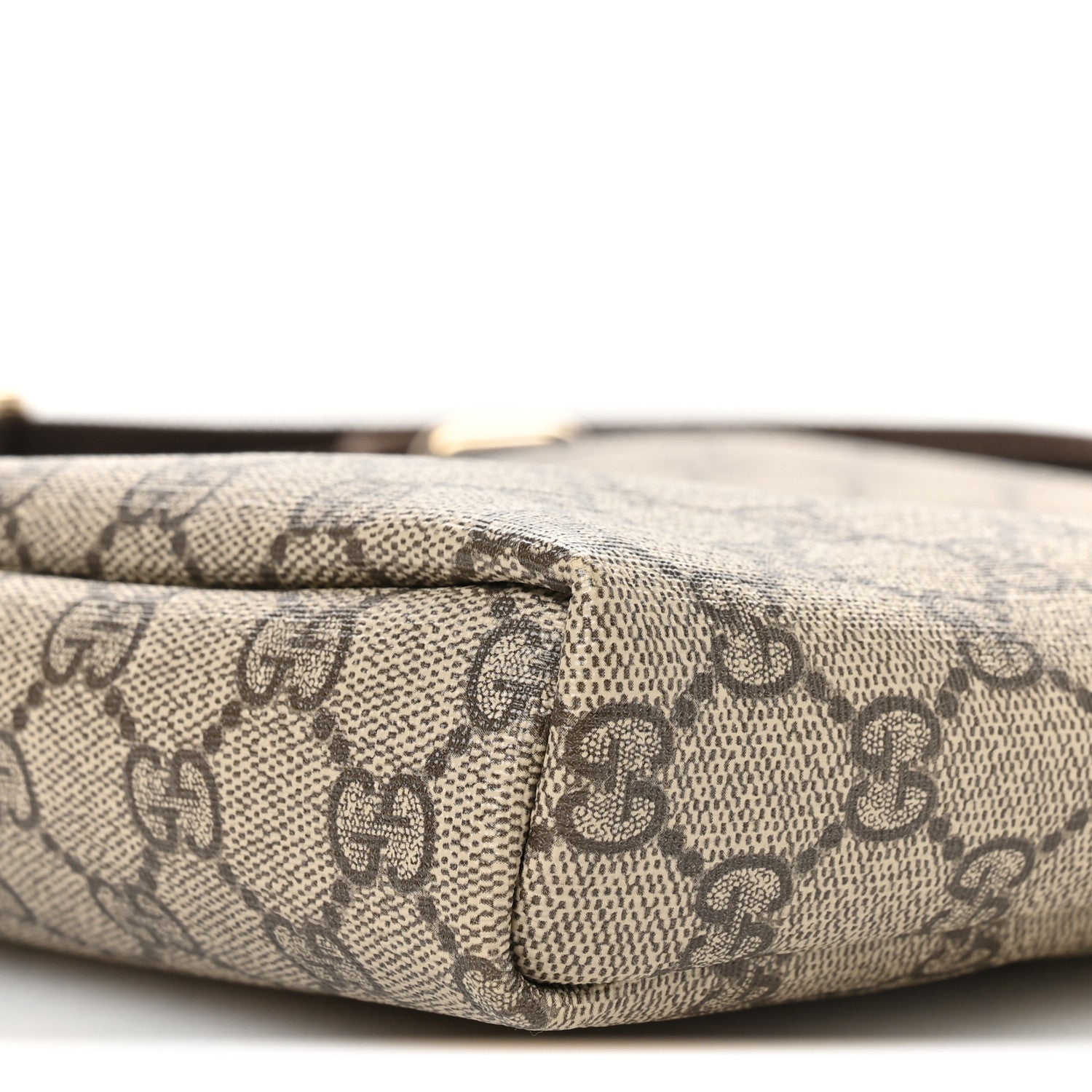 Gucci GG Supreme Monogram Selleria Calfskin Small Flap Messenger Bag Beige Ebony Cocoa Dark Chocolate 10 of 10
