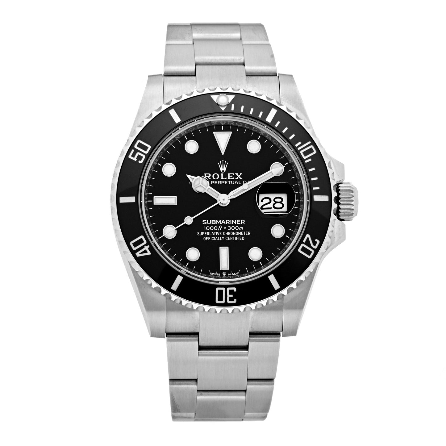 Stainless Steel 41mm Oyster Perpetual Submariner Date Watch Black 126610LN