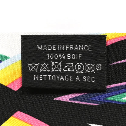 Hermes Silk Brides De Gala Shadow Fringed Twilly Black Jaune Multicolor 4 of 6