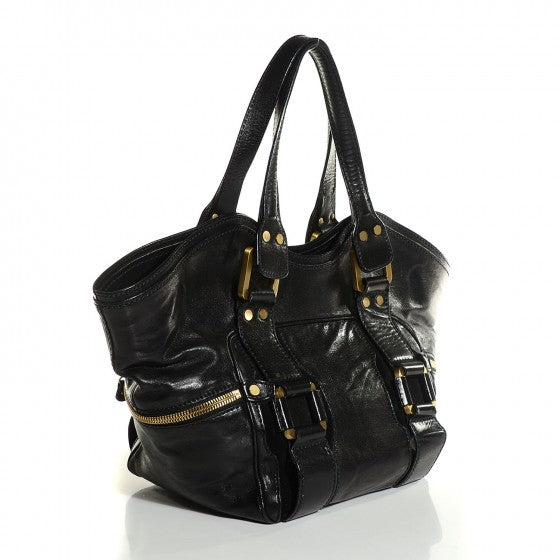 Jimmy Choo Calfskin Suede Marcia Tote Black 3 of 12